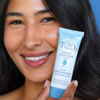 TiZO Facial Primer Bundle – SPF 40 Mineral Sunscreen Primers, Tinted & Non-Tinted Formulas, Broad Spectrum UVA/UVB Protection, Lightweight, Non-Greasy, Makeup-Friendly, 2-Pack